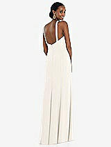 Rear View Thumbnail - Ivory Criss Cross Halter Princess Line Trumpet Gown