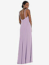 Rear View Thumbnail - Pale Purple Criss Cross Halter Princess Line Trumpet Gown