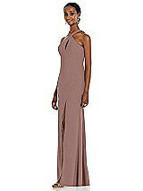 Side View Thumbnail - Sienna Criss Cross Halter Princess Line Trumpet Gown