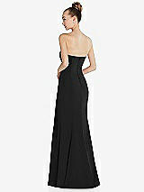 Rear View Thumbnail - Black Strapless Princess Line Crepe Mermaid Gown