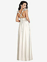 Alt View 1 Thumbnail - Ivory Deep V-Neck Ruffle Cap Sleeve Maxi Dress with Convertible Straps