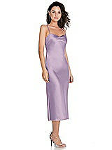 Side View Thumbnail - Pale Purple Open-Back Convertible Strap Midi Bias Slip Dress