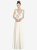 Alt View 1 Thumbnail - Ivory Convertible Strap Empire Waist Satin Maxi Dress