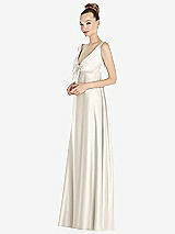 Front View Thumbnail - Ivory Convertible Strap Empire Waist Satin Maxi Dress