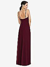 Rear View Thumbnail - Cabernet Adjustable Strap Wrap Bodice Maxi Dress with Front Slit 