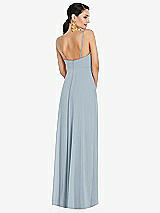 Rear View Thumbnail - Mist Adjustable Strap Wrap Bodice Maxi Dress with Front Slit 