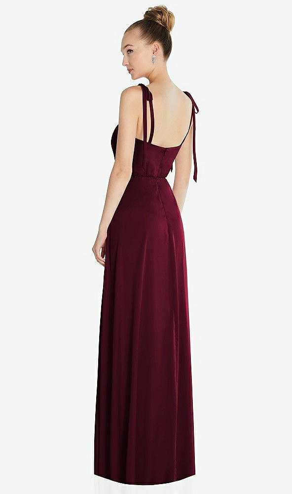 Back View - Cabernet Tie Shoulder A-Line Maxi Dress