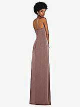 Alt View 6 Thumbnail - Sienna Draped Satin Grecian Column Gown with Convertible Straps