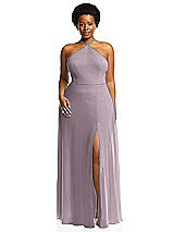 Alt View 1 Thumbnail - Lilac Dusk Diamond Halter Maxi Dress with Adjustable Straps