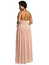 Alt View 3 Thumbnail - Pale Peach Diamond Halter Maxi Dress with Adjustable Straps