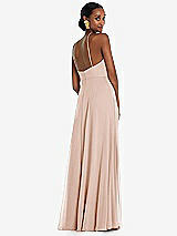 Rear View Thumbnail - Cameo Diamond Halter Maxi Dress with Adjustable Straps