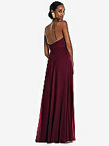 Rear View Thumbnail - Cabernet Diamond Halter Maxi Dress with Adjustable Straps