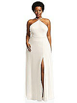 Alt View 1 Thumbnail - Ivory Diamond Halter Maxi Dress with Adjustable Straps