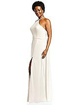 Alt View 2 Thumbnail - Ivory Diamond Halter Maxi Dress with Adjustable Straps