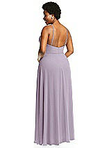 Alt View 3 Thumbnail - Lilac Haze Diamond Halter Maxi Dress with Adjustable Straps