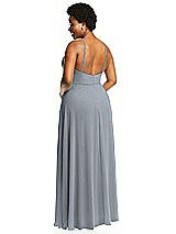 Alt View 3 Thumbnail - Platinum Diamond Halter Maxi Dress with Adjustable Straps