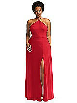 Alt View 1 Thumbnail - Parisian Red Diamond Halter Maxi Dress with Adjustable Straps