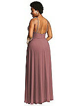 Alt View 3 Thumbnail - Rosewood Diamond Halter Maxi Dress with Adjustable Straps