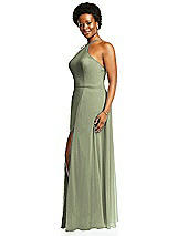 Alt View 2 Thumbnail - Sage Diamond Halter Maxi Dress with Adjustable Straps