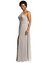 Alt View 2 Thumbnail - Taupe Diamond Halter Maxi Dress with Adjustable Straps