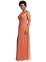 Alt View 2 Thumbnail - Terracotta Copper Diamond Halter Maxi Dress with Adjustable Straps