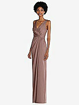 Alt View 2 Thumbnail - Sienna Faux Wrap Whisper Satin Maxi Dress with Draped Tulip Skirt