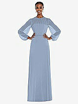 Alt View 1 Thumbnail - Cloudy Strapless Chiffon Maxi Dress with Puff Sleeve Blouson Overlay 