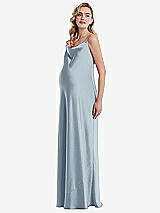 Side View Thumbnail - Mist Cowl-Neck Tie-Strap Maternity Slip Dress