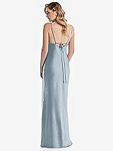 Rear View Thumbnail - Mist Cowl-Neck Tie-Strap Maternity Slip Dress