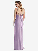 Rear View Thumbnail - Pale Purple Cowl-Neck Tie-Strap Maternity Slip Dress