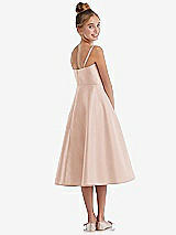 Rear View Thumbnail - Cameo Adjustable Spaghetti Strap Satin Midi Junior Bridesmaid Dress