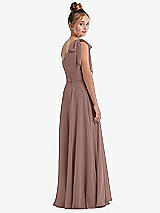 Rear View Thumbnail - Sienna One-Shoulder Scarf Bow Chiffon Junior Bridesmaid Dress