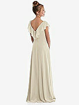 Rear View Thumbnail - Champagne Cascading Ruffle Full Skirt Chiffon Junior Bridesmaid Dress