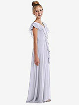 Side View Thumbnail - Silver Dove Cascading Ruffle Full Skirt Chiffon Junior Bridesmaid Dress