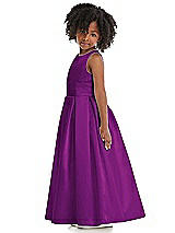 Side View Thumbnail - Dahlia Sleeveless Pleated Skirt Satin Flower Girl Dress