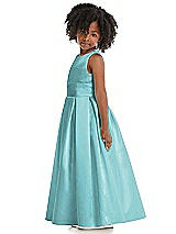 Side View Thumbnail - Spa Sleeveless Pleated Skirt Satin Flower Girl Dress