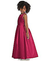 Side View Thumbnail - Valentine Sleeveless Pleated Skirt Satin Flower Girl Dress