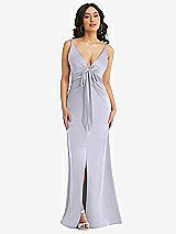 Alt View 1 Thumbnail - Silver Dove Skinny Strap Plunge Neckline Maxi Dress with Bow Detail