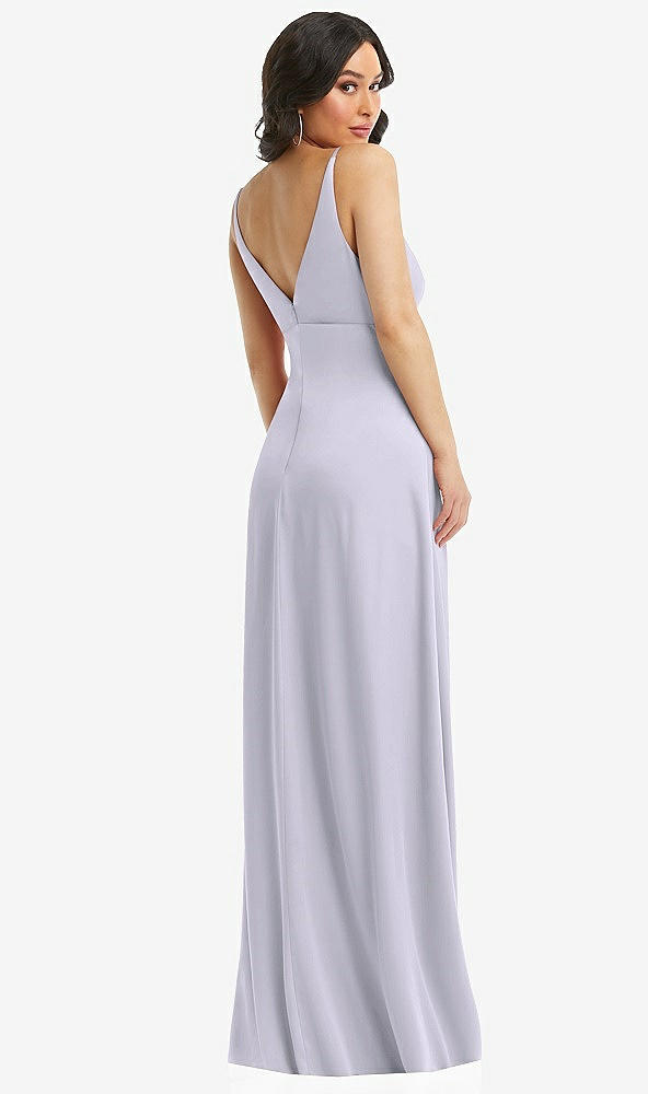 Back View - Silver Dove Skinny Strap Plunge Neckline Maxi Dress with Bow Detail