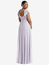 Rear View Thumbnail - Moondance Flutter Sleeve Scoop Open-Back Chiffon Maxi Dress