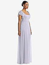 Side View Thumbnail - Silver Dove Flutter Sleeve Scoop Open-Back Chiffon Maxi Dress