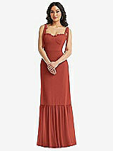 Alt View 2 Thumbnail - Amber Sunset Tie-Shoulder Bustier Bodice Ruffle-Hem Maxi Dress