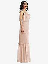 Side View Thumbnail - Cameo Tie-Shoulder Bustier Bodice Ruffle-Hem Maxi Dress