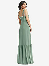 Rear View Thumbnail - Seagrass Tie-Shoulder Bustier Bodice Ruffle-Hem Maxi Dress