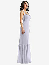 Side View Thumbnail - Silver Dove Tie-Shoulder Bustier Bodice Ruffle-Hem Maxi Dress