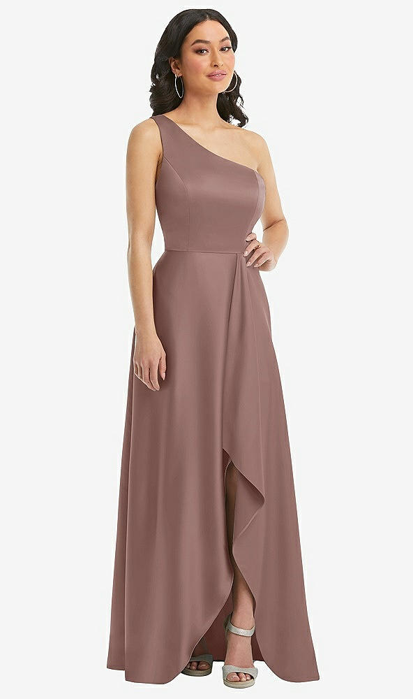 Front View - Sienna One-Shoulder High Low Maxi Dress with Pockets