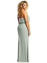 Alt View 5 Thumbnail - Willow Green Strapless Overlay Bodice Crepe Maxi Dress with Front Slit