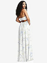 Alt View 4 Thumbnail - Bleu Garden Strapless Empire Waist Cutout Maxi Dress with Covered Button Detail