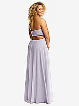 Rear View Thumbnail - Moondance Strapless Empire Waist Cutout Maxi Dress with Covered Button Detail