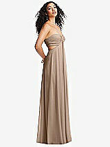 Alt View 1 Thumbnail - Topaz Strapless Empire Waist Cutout Maxi Dress with Covered Button Detail